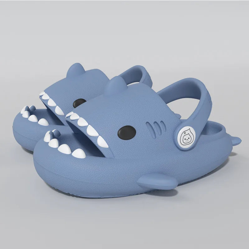 Children’s Kids’ Slippers – Cartoon Shark Summer Shoes for Boys & Girls, EVA Thick Soft Sole Non-Slip, Adjustable Buckle Garden Shoes