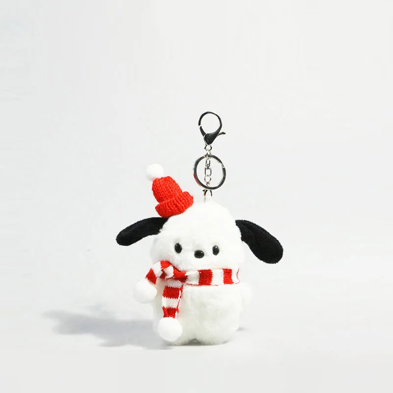Sanrio Pochacco Plush Doll Keychain, Kawaii Anime Pendant for Girls Birthday Gift