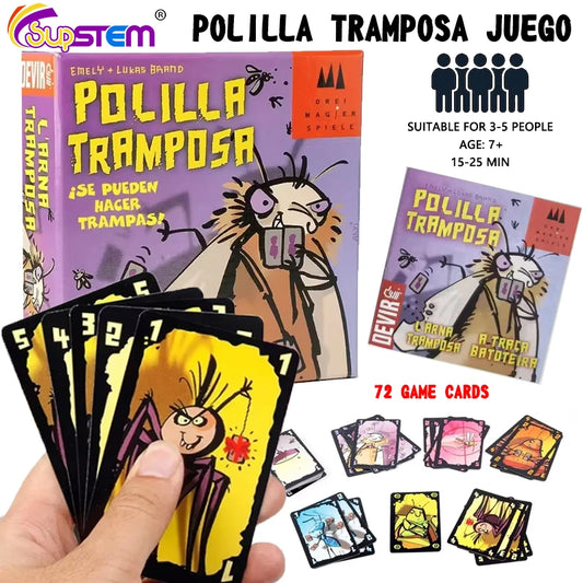 Polilla Tramposa Board Game - Cheating Moth Spanish Card Game for Adults and Children, Family Party Juego de Mesa
