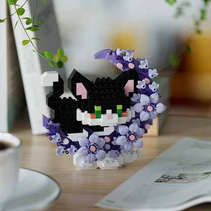 Mini Dog, Cat, Panda, and Raccoon Building Block Models – Cute Pet Ornaments Toy for Kids