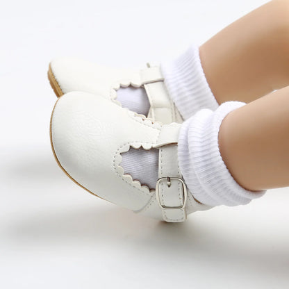 KIDSUN Newborn Baby Shoes – Stripe PU Leather for Boys & Girls, Anti-Slip Rubber Sole First Walkers, Infant Moccasins