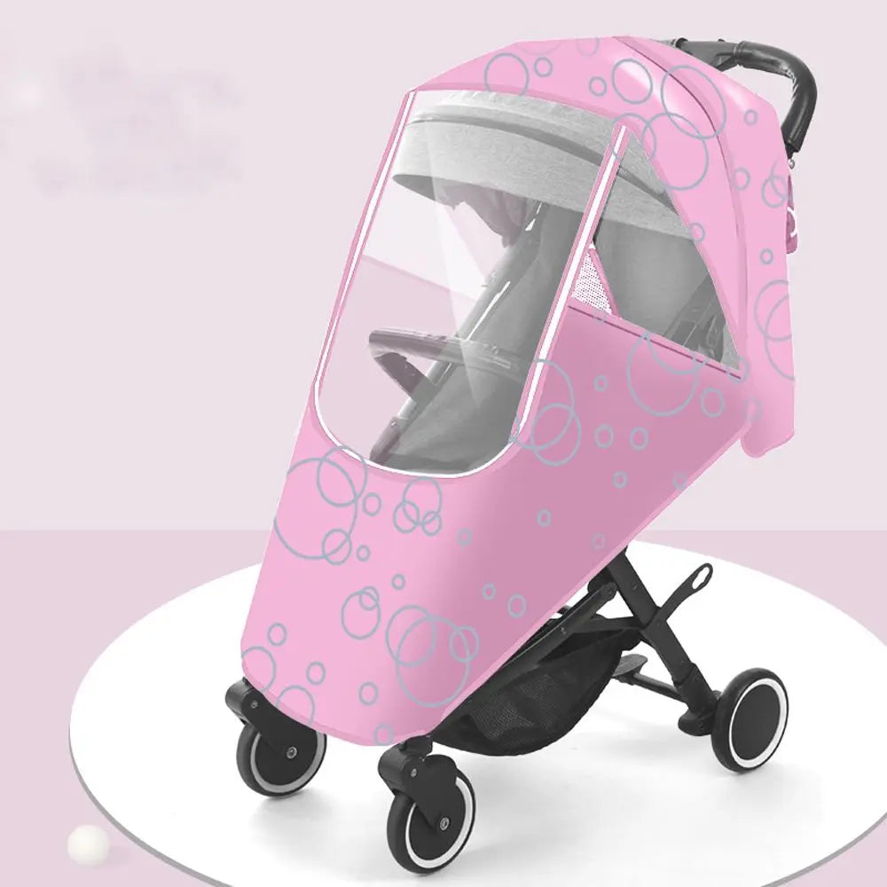 Breathable Dustproof Travel Large Circle Outdoor Cartoon Buggy Protection Stroller Rain Cover Nylon Pushchair Rain Shade