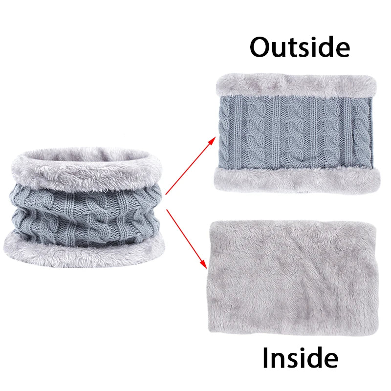 3-Piece Winter Baby Hat, Scarf & Gloves Set – Solid Color Knitted Toddler Bonnet with Cute Pompom, Warm Outdoor Accessories for 1-5 Years