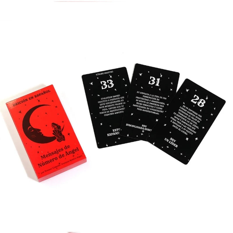 Newest Angel Number Messages Tarot Cards (44 Pieces, Fortune Telling & Divination, Family Party Game)