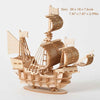 DIY 3D Wooden Mechanical Puzzle Kit - Buildable Ship Model Ornament, Handmade Assembly Game, Christmas Gift