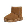 Kids Slip-On Ankle Snow Boots 7-13Y Faux Fur Lined Platform Winter Boots Unisex