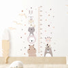 3-Pack Cartoon Animal Height Ruler Wall Stickers - Waterproof Removable PVC Growth Chart for Kids Room, Nursery & Playroom