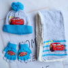 3-8 Years Kids Winter Set – Cars Lightning McQueen Cartoon Scarf, Hat & Gloves 3-Piece Warm Set for Boys & Girls, Perfect Christmas Gift