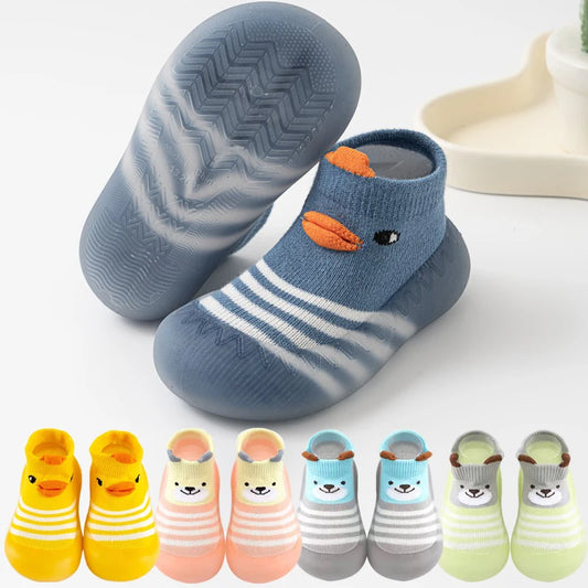 Baby Non-Slip Floor Socks – Animal Pattern Cotton Shoes with Silicone Sole (Breathable & Cute for Toddlers)