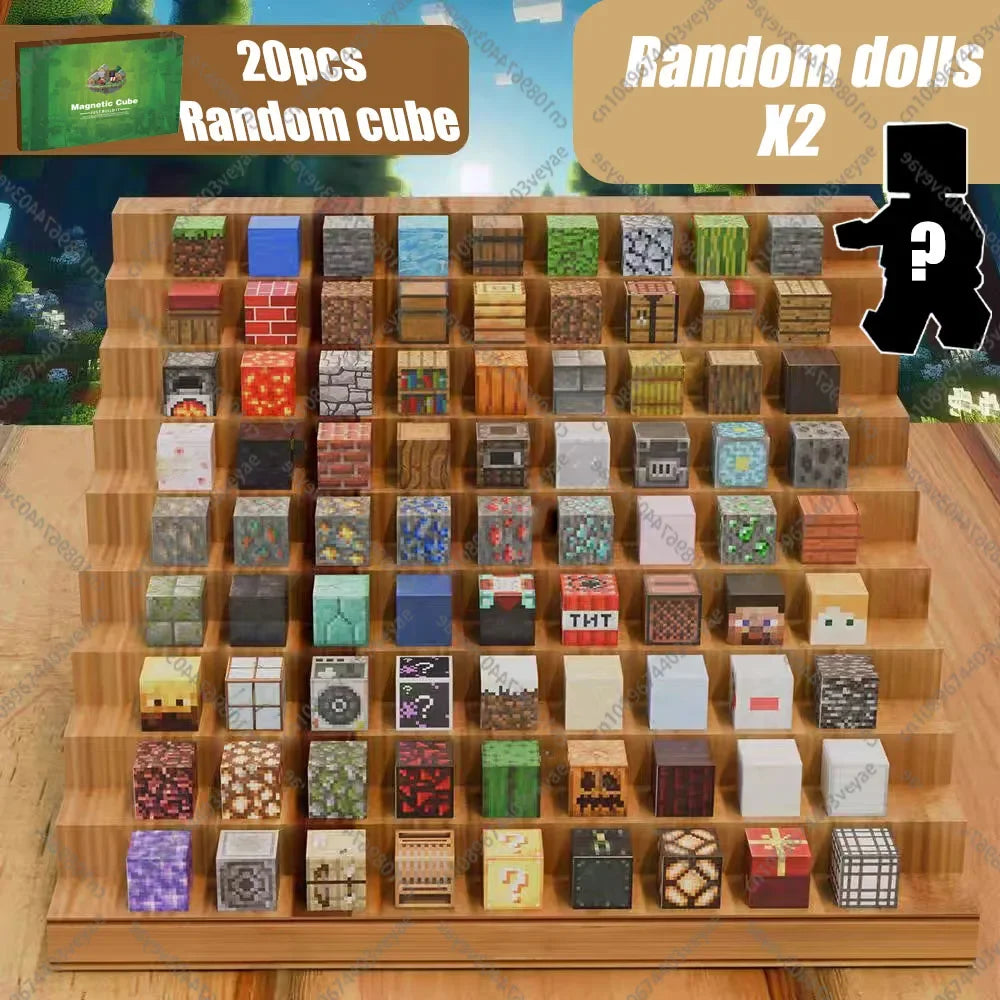 Magnetic Building Blocks Mine World Set – Magnet Cube DIY Model, STEM Sensory Toy for Kids 3+, Gift for Boys and Girls