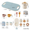 Wooden Montessori Tea Set with BPA-Free Silicone Teapot & Cups - Pretend Play Kitchen Set for Toddlers & Kids