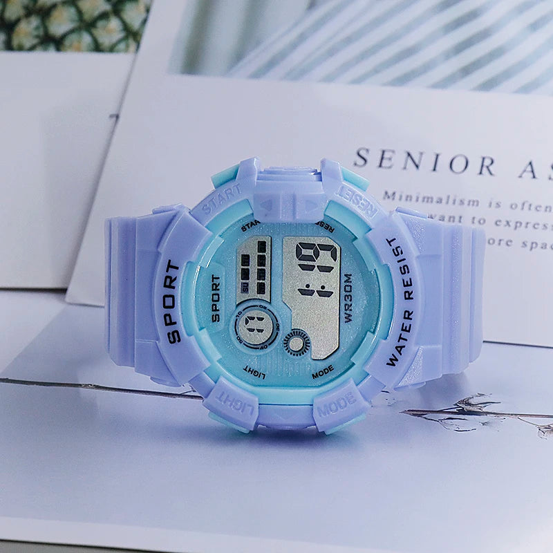YIKAZE Kids Fashion Luminous Waterproof Alarm Clock Watch for Boys and Girls Student Smart Electronic Gift