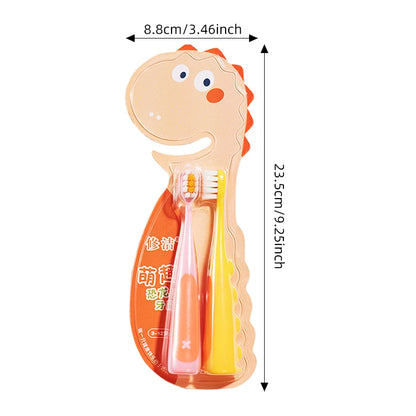 2/Box Dinosaur Toothbrush, Soft Bristle, High Density Brush Wire, Manual Toothbrush for Kids Oral Care