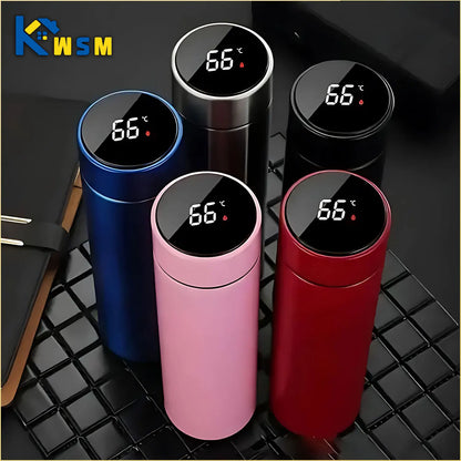500ml (16.9 fl oz) Temperature Display Stainless Steel Vacuum Insulated Divided Thermos Bottle — Leakproof Travel Flask, Father's Day Gift