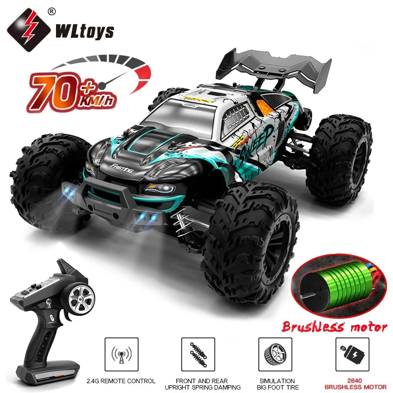 1:16 4WD RC Car with 70km/h Speed, LED Lights, and High-Speed Drift