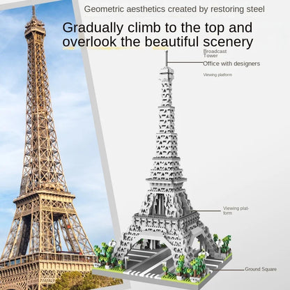 Paris Tower Street View Mini Diamond Building Blocks – Small Particle Assembly Decoration Toy