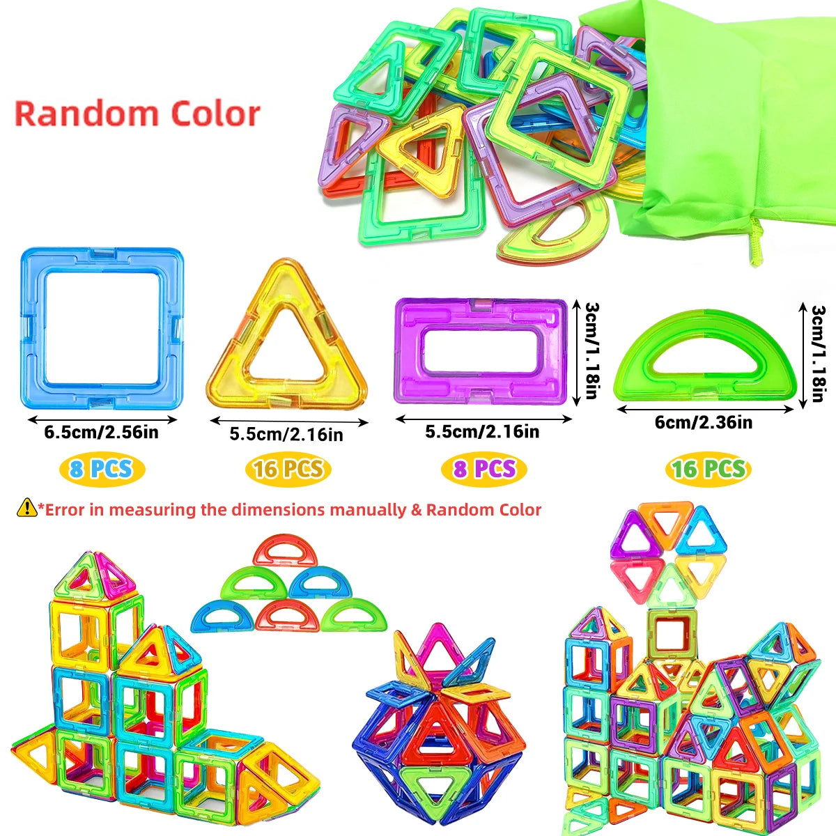 Big Magnetic Building Blocks 3D STEM Educational Constructor Set