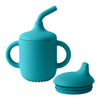 1PC Two Lids Baby Silicone Straw Cup - BPA-Free, Portable Snack Storage Container, Feeding Cup for Kids, Learning Drink Cup