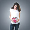 Fashionable Cute Baby Pregnancy T-Shirt for Women | Pure Cotton Printed Fun Summer Short Sleeve White Top