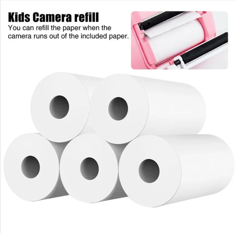 Digital Kids Camera with Instant Print, 1080P HD Video Recorder, Mini Thermal Printer, Educational Birthday Gift