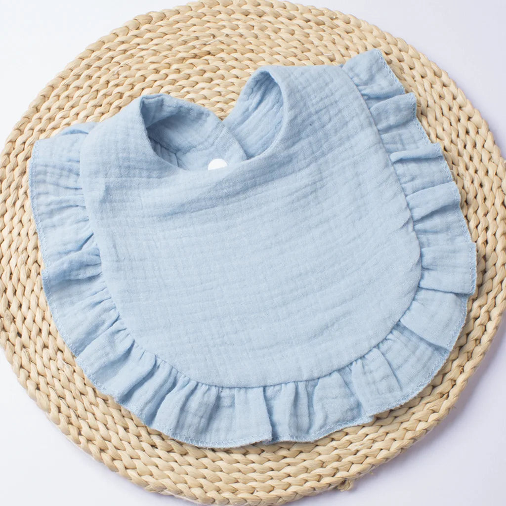 Gauze Baby Bib for Boys & Girls | Pure Cotton Candy Colored Lace Saliva Bib | Soft & Comfortable Solid Color Towel for Babies - Kidzy Market