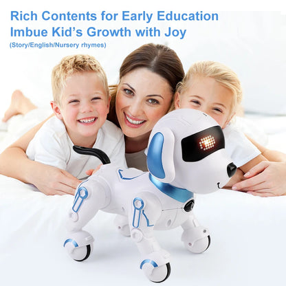 ZWN RC Robot Stunt Dog Toy with Voice Command, Programmable Touch-Sense, and Music, Electronic Robot Dog Gift for Children