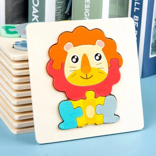 Wooden Montessori Animal Puzzle – Colorful Tangram Educational Toy for Kids