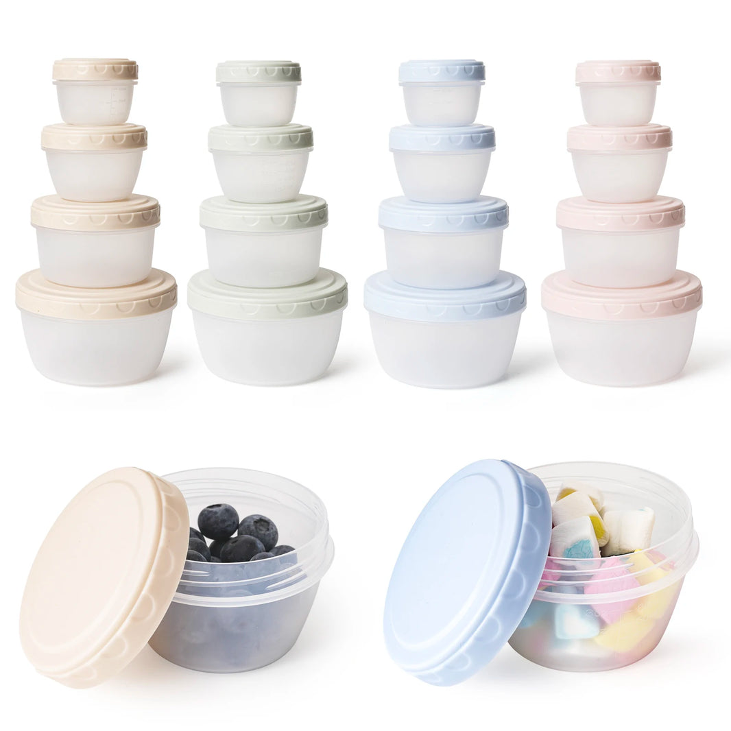 4pcs Baby Food Freezer Storage Containers - Reusable Plastic Food Storage with Lids, Deli & Soup Containers for Toddlers, BPA-Free, Leak-Proof, Eco-Friendly