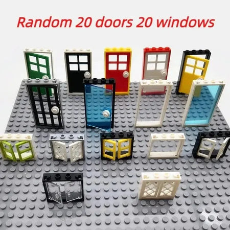 MOC House Doors and Windows Building Blocks – Compatible with Classic City Friends Sets for Kids