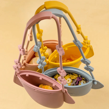 New Kawaii Cartoon Animals Solid Food Storage Bags - Portable Travel Tote Snack Bag for Newborn Feeding, Baby Accessories Container