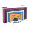 Montessori Wooden Rainbow Stacking Game – Eight Layers Square/Arch Colorful Stacker, Color Recognition Building Blocks Toy