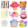 Kids Sewing Kit 14-Piece Woodland Felt Animals DIY Craft Set for Beginners Educational Sewing Toy