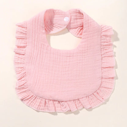 Newborn Baby Bibs & Burp Cloths | Solid Color Toddler Bandana Feeding Bibs, Ruffle Saliva Towel for Drool, Baby Accessories - Kidzy Market