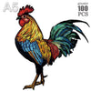 100-300 Piece Wooden Animal Jigsaw Puzzle - Wolf and Chicken Irregular Pieces 3D Brain Teaser for Adults & Kids Holiday Gift