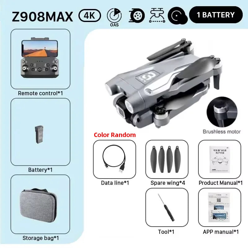 KBDFA Mini Z908Pro Max Drone with 4K ESC Camera and Obstacle Avoidance