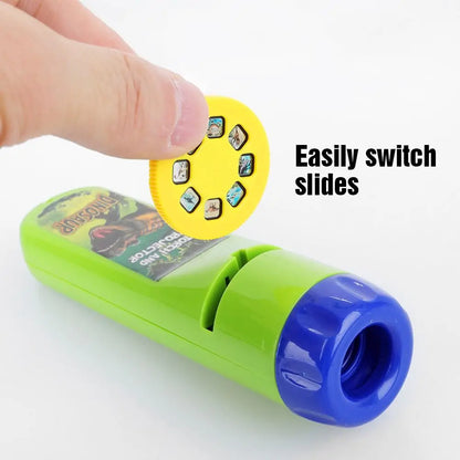 Kids Dinosaur Projection Flashlight Night Light - Educational Bedtime Star Sky Projector (5.12 in / 13 cm)