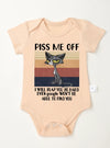 High Quality Infant Bodysuit – "Piss Me Off" Cartoon Print Baby Romper Jumpsuit for Newborn Boys & Girls – Comfortable 100% Cotton (0-24M)