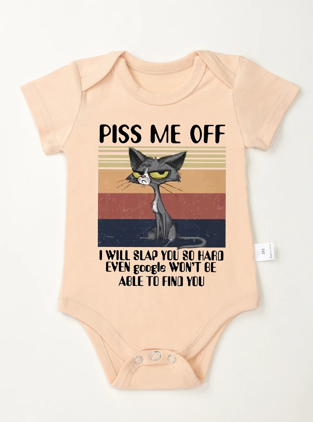 High Quality Infant Bodysuit – "Piss Me Off" Cartoon Print Baby Romper Jumpsuit for Newborn Boys & Girls – Comfortable 100% Cotton (0-24M)