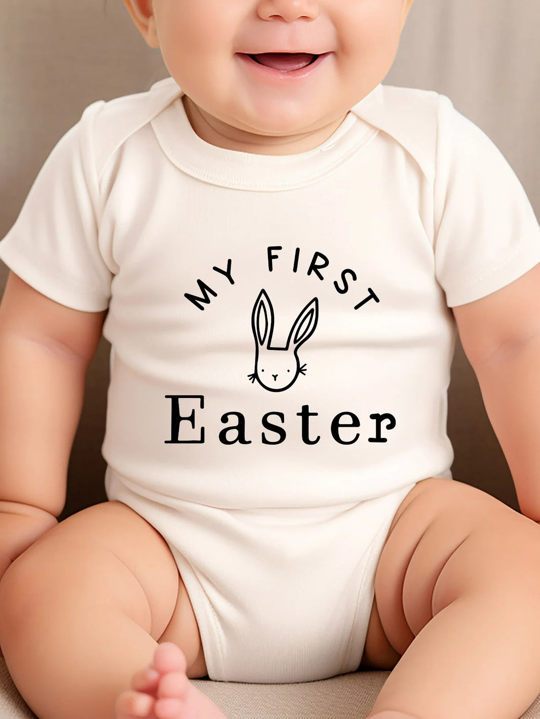 Cute Rabbit Pattern Bodysuit for Infants - Newborn Easter Jumpsuit Romper for Baby Boy & Girl (0-24M) - My First Easter Outfit