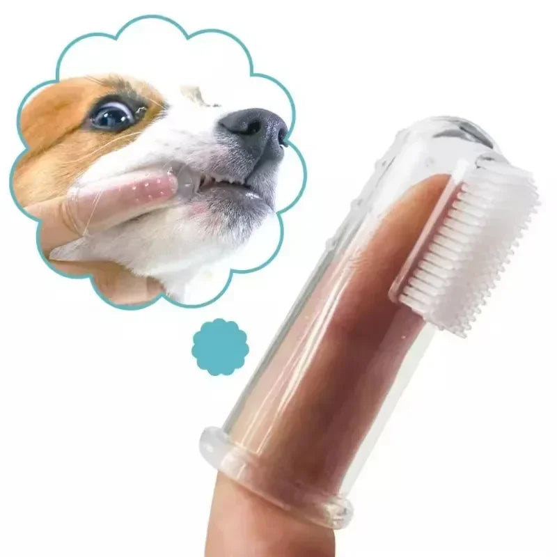 Baby Finger Toothbrush with Box, Silicone Infant Tooth Brush, Soft Rubber Training & Pet Toothbrush