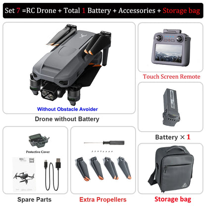 4K Camera RC Drone – ZLL SG909 with 3-Axis Gimbal, WIFI, Obstacle Avoidance, and Touch Screen