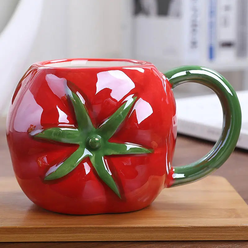 1-Piece Ceramic Kids Fruit Mug — Strawberry, Pumpkin & Pineapple Handgrip Coffee & Milk Cup | Cute Breakfast & Birthday Gift
