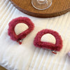 Strawberry Bear Plush Ear Face Wash Headband - Cute Cartoon Non-Slip Hairband for Women, Soft Cashmere