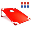 Portable Cornhole Set with 3 Red and 3 Blue Bags Toss Game for Kids Adults Family Outdoor Yard Beach BBQ Camping Lawn