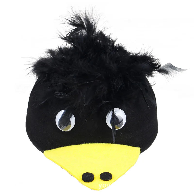 Kids Forest Animal Felt Party Hat – Duck, Bird & Rabbit Carnival Cap | Children's Day Party Costume