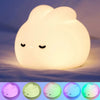 Rabbit Night Light for Kids Cute Bunny USB Silicone Lamp Nursery Toddler Room Decor Gift