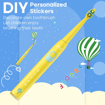 Seago Kids Electric Toothbrush for 6+ Years - 5 Modes Rechargeable IPX7 Waterproof Sonic Toothbrush with Replacement Head SG-2303