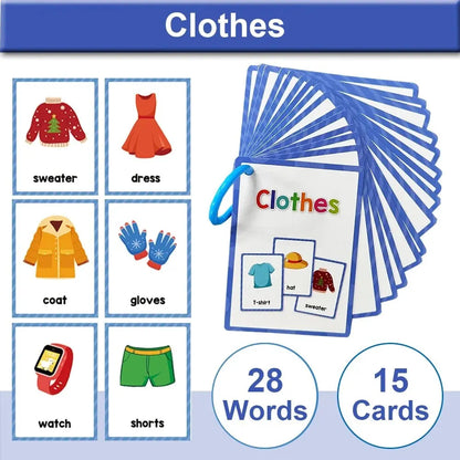 Montessori English Words Learning Cards – Early Education Teaching Aids for Kids and Classroom Use