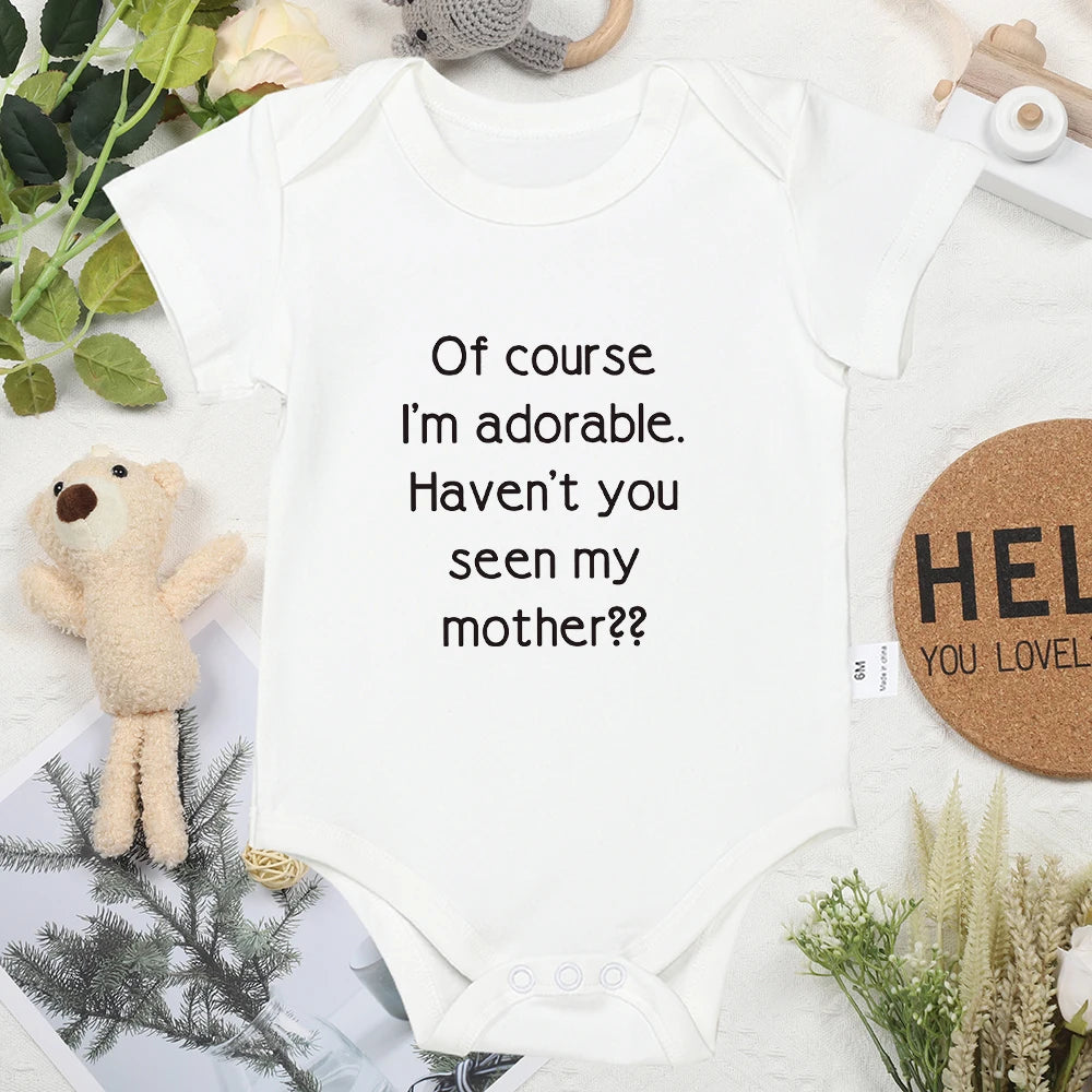 Funny Baby Onesies – Cute European Style Newborn Bodysuit, Summer Toddler Clothes for Boys & Girls, Short Sleeve Romper Gift