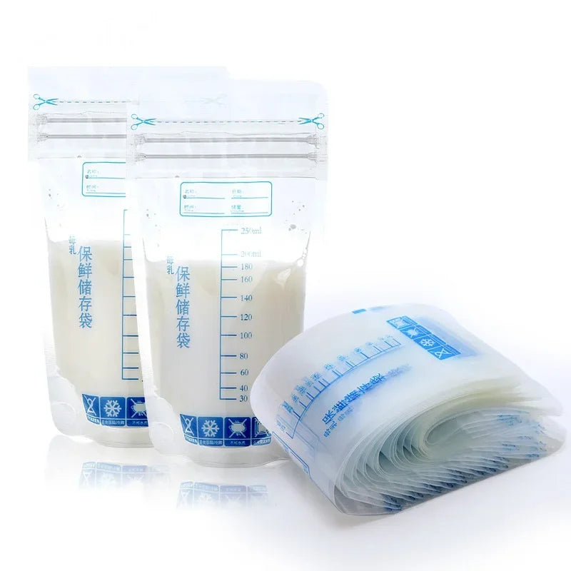 30 Pieces 250ml Baby Food Storage Bags - BPA-Free Breast Milk Freezer Bags for Safe Feeding & Storage